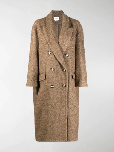 Isabel Marant Étoile Brown Ojima Double-breasted Coat In Brown