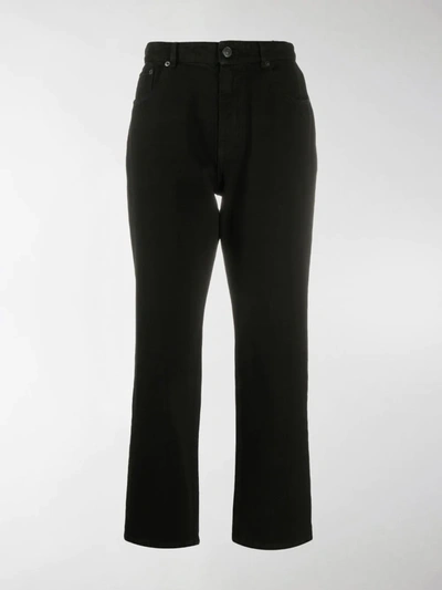 Shop Balenciaga Cropped Flared Jeans In Black