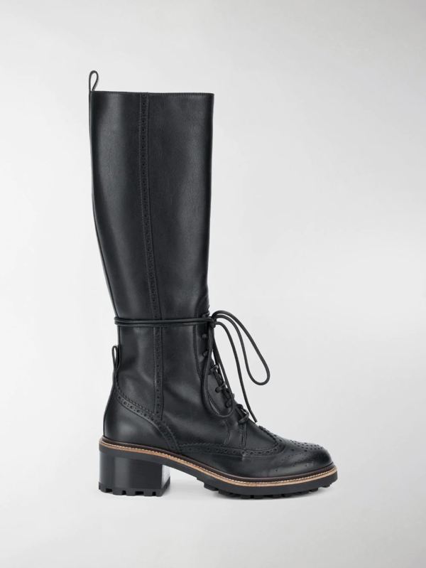 chloé franne lug sole leather sock boots