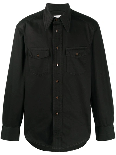 Shop Lemaire Button-up Western-style Shirt In Black