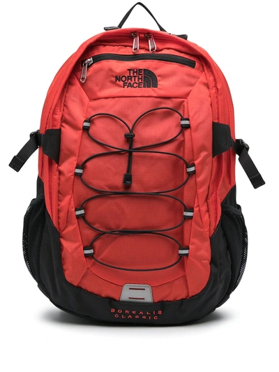 Shop The North Face Drawstring Embroidered Logo Backpack In Red