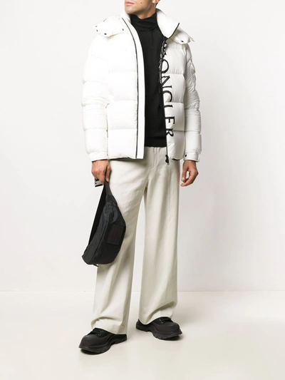 Shop Moncler Coats In Bianco