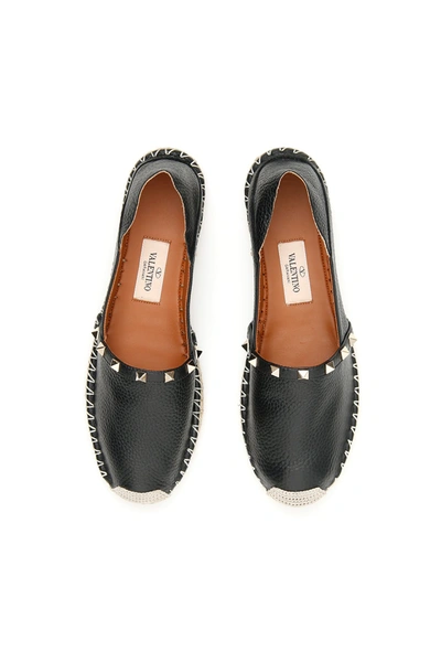 Shop Valentino Rockstud Espadrilles In Nero Light Cuir Naturale