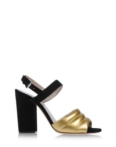 Shop Marc Jacobs Sandals In Gold