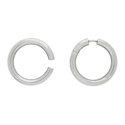 Shop Alan Crocetti Silver Loophole Ear Cuffs In Rhodium