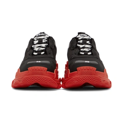 Shop Balenciaga Black & Red Triple S Sneakers In 1060 Blkred