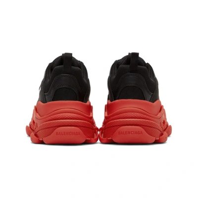 Shop Balenciaga Black & Red Triple S Sneakers In 1060 Blkred