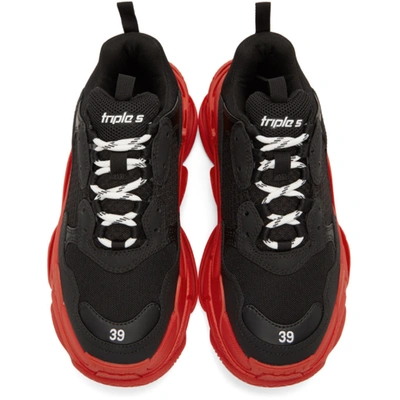 Shop Balenciaga Black & Red Triple S Sneakers In 1060 Blkred