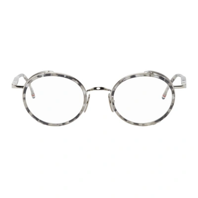 Shop Thom Browne Tortoiseshell Tb813 Glasses In Greytort