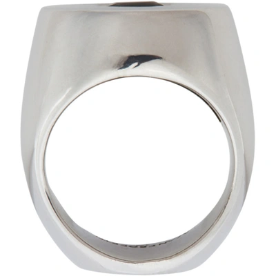 Shop Alan Crocetti Ssense Exclusive Silver Smoky Quartz Exhibit Ring In Rhodium