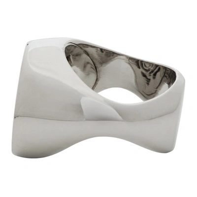 Shop Alan Crocetti Ssense Exclusive Silver Smoky Quartz Exhibit Ring In Rhodium