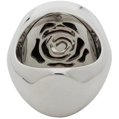 Shop Alan Crocetti Ssense Exclusive Silver Smoky Quartz Exhibit Ring In Rhodium