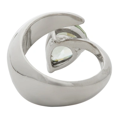 Shop Alan Crocetti Silver And Green Amethyst Alien Ring In Silver/gree