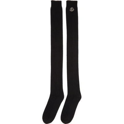 Shop Rick Owens Black Moncler Edition Stocking Socks In 999 Black