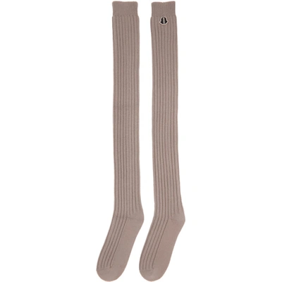 Shop Rick Owens Grey Moncler Edition Stocking Socks In 229 Dust K.