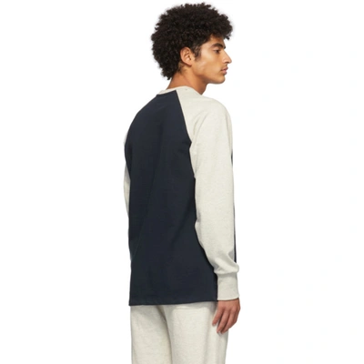 Shop Aimé Leon Dore Aime Leon Dore Navy And Grey Baseball Long Sleeve T-shirt In Sky Captain