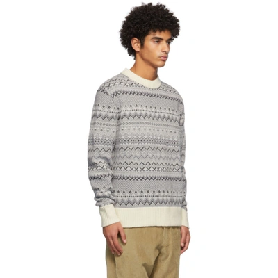 Shop Aimé Leon Dore Grey Fair Isle Sweater In Rosin Combo