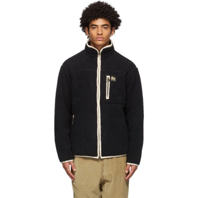 Shop Aimé Leon Dore Aime Leon Dore Black Polar Fleece Jacket In Jet Black