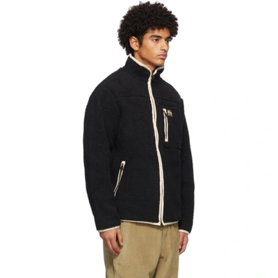 Shop Aimé Leon Dore Aime Leon Dore Black Polar Fleece Jacket In Jet Black