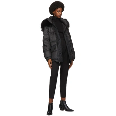 Shop Mr & Mrs Italy Black Down Cropped Jacket