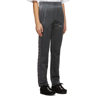Shop Palm Angels Grey Garment-dyed Lounge Pants In Black
