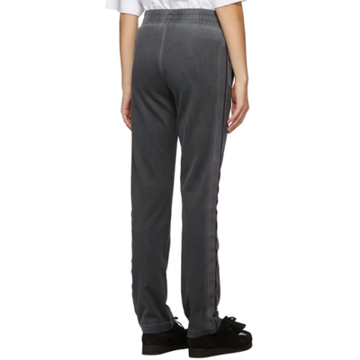 Shop Palm Angels Grey Garment-dyed Lounge Pants In Black