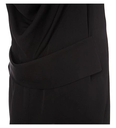 Shop Tom Ford Draped-back Silk-crepe Dress In Blk