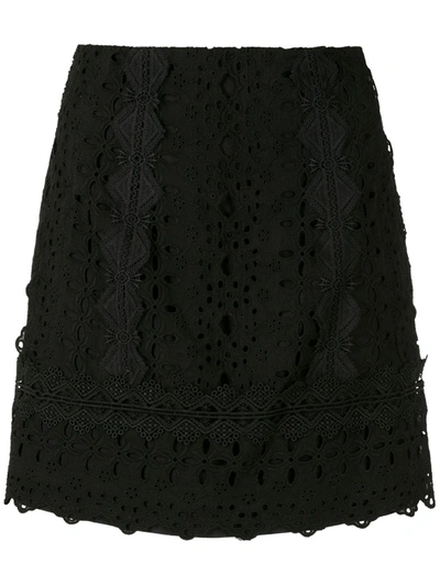 Shop Martha Medeiros Paloma Mini Skirt In Black