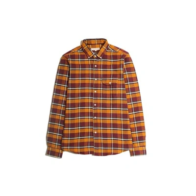 Shop Far Afield Larry L/s Shirt Flannel Omsk Check In Neutrals