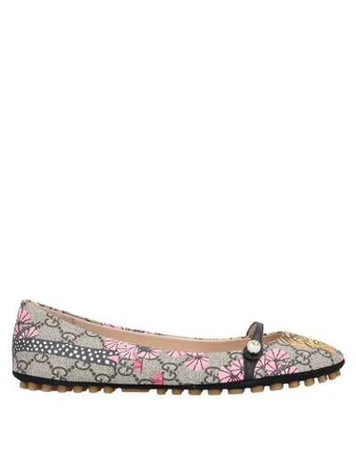 Shop Gucci Ballet Flats In Beige