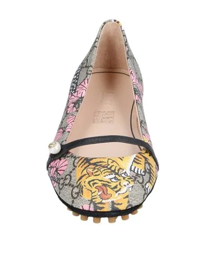 Shop Gucci Ballet Flats In Beige