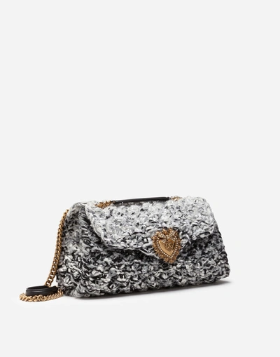 Shop Dolce & Gabbana Large Knit Devotion Shoulder Bag