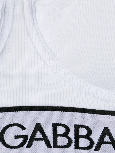 Shop Dolce & Gabbana Logo-underband Balconette Bra In White