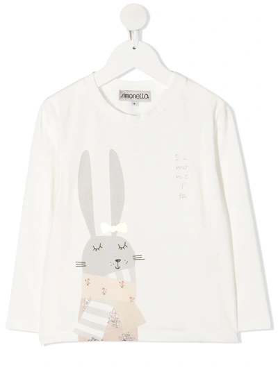 Shop Simonetta Rabbit-print T-shirt In White