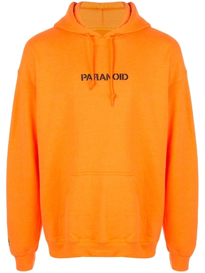 Shop Anti Social Social Club Paranoid Print Hoodie In Orange