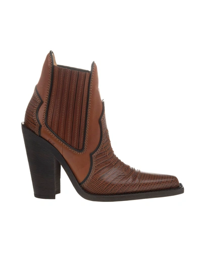 Shop Dsquared2 Western Woman Ankle Boot In Brown Leather In Bruciato