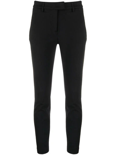 Shop Dondup Cropped Skinny Trousers In Black
