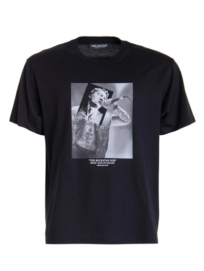 Shop Neil Barrett The Rockstar God N57 T-shirt In Black