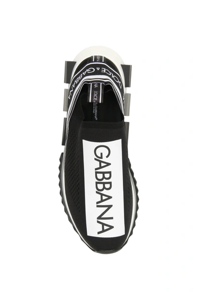 Shop Dolce & Gabbana Running Knit Sneakers In Nero Bianco