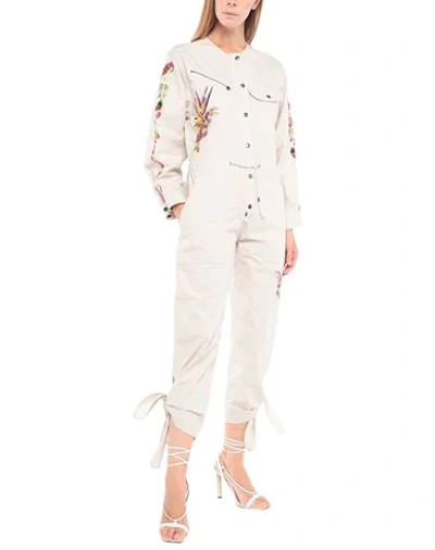 Shop Isabel Marant Woman Jumpsuit Beige Size 8 Cotton, Polyester