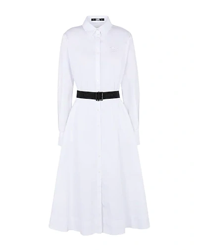 Shop Karl Lagerfeld 3/4 Length Dresses In White