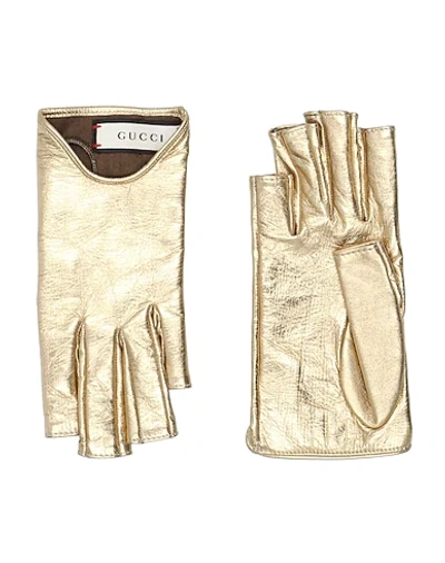 Shop Gucci Gloves In Gold