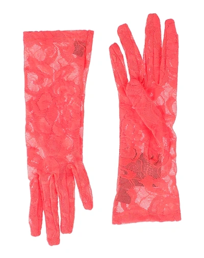 Shop Gucci Gloves In Coral