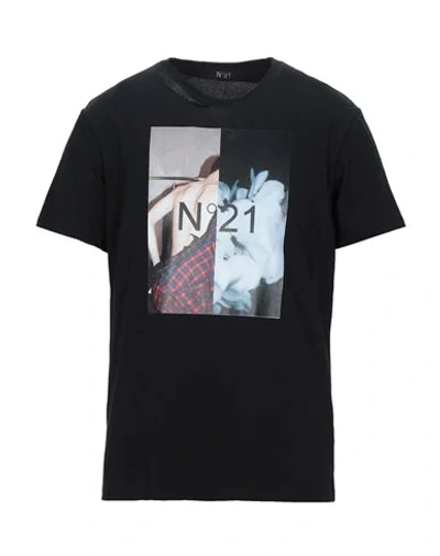 Shop N°21 Man T-shirt Black Size Xxs Cotton