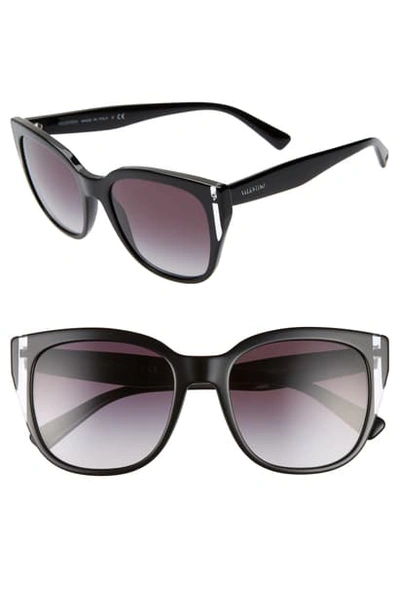 Shop Valentino 54mm Sunglasses In Black Crystal Gradient