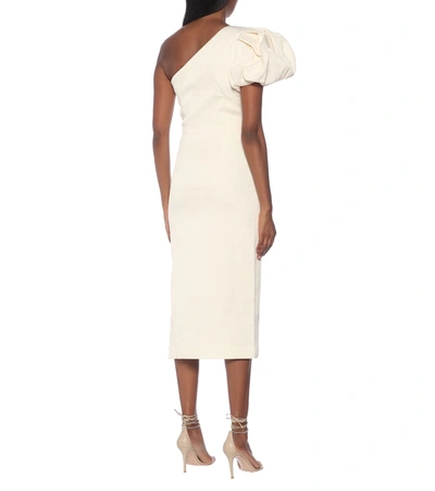 Shop Rebecca Vallance Andie Crêpe One-shoulder Midi Dress In White