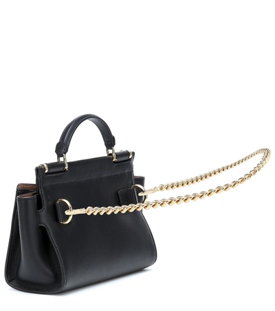 Shop Dolce & Gabbana Sicily Small Leather Shoudler Bag In Black