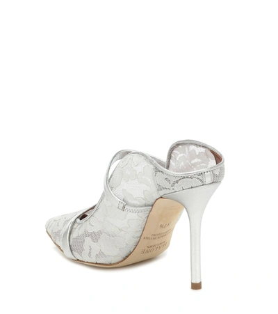 Shop Malone Souliers Maureen 85 Lace Mules In Silver
