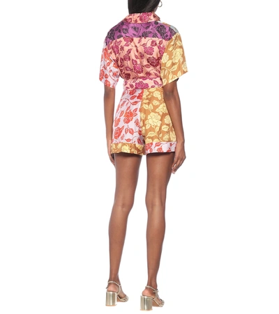 Shop Zimmermann Lovestruck Floral Silk Twill Shorts In Multicoloured