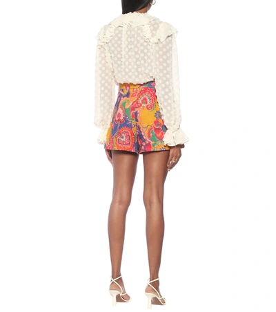 Shop Zimmermann Lovestruck Printed Linen Shorts In Multicoloured